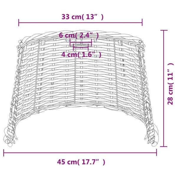 vidaXL Taklampeskjerm hvit Ø45x28 cm flettet