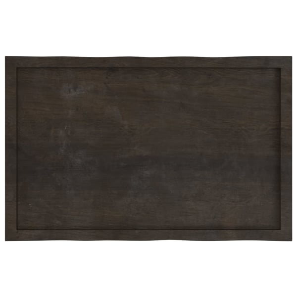 vidaXL Bordplate mørkegrå 100x60x4 cm behandlet eik naturlig kant