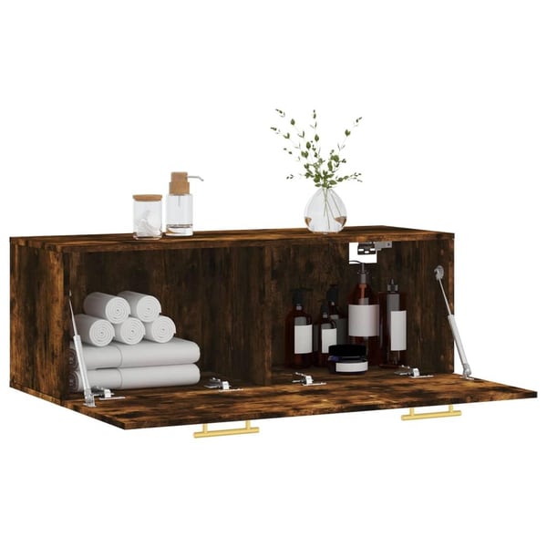 vidaXL Veggskap 2 stk røkt eik 100x36,5x35 cm konstruert tre
