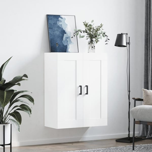 vidaXL vægskab 69,5x34x90 cm konstrueret træ hvid