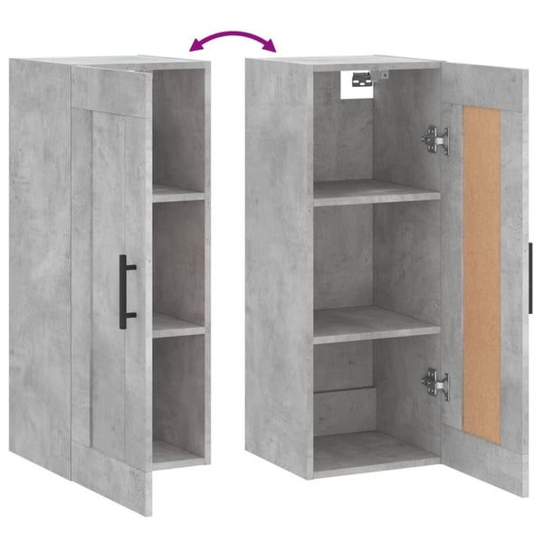 vidaXL vægskab 34,5x34x90 cm konstrueret træ betongrå