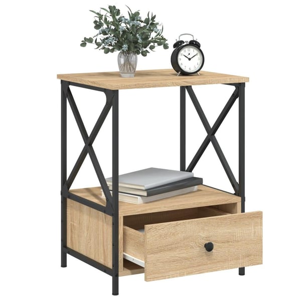 vidaXL Nattbord 2 stk sonoma eik 50x41x65 cm konstruert tre
