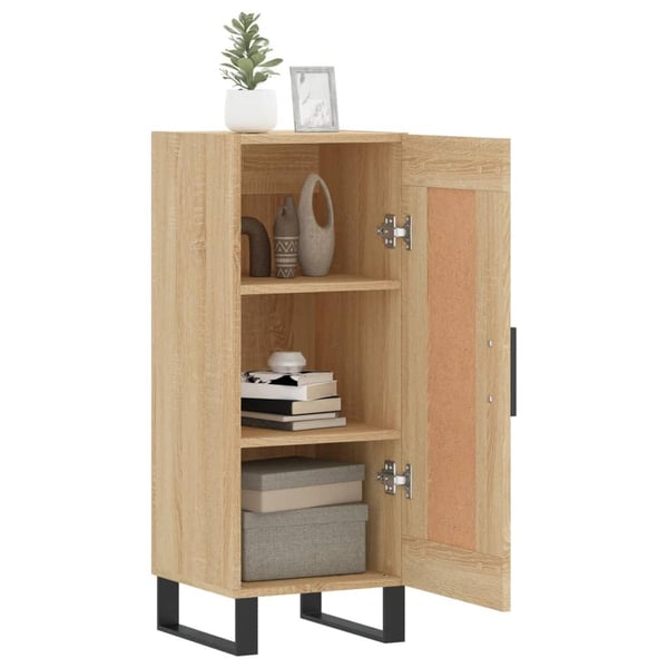 vidaXL Skjenk sonoma eik 34,5x34x90 cm konstruert tre