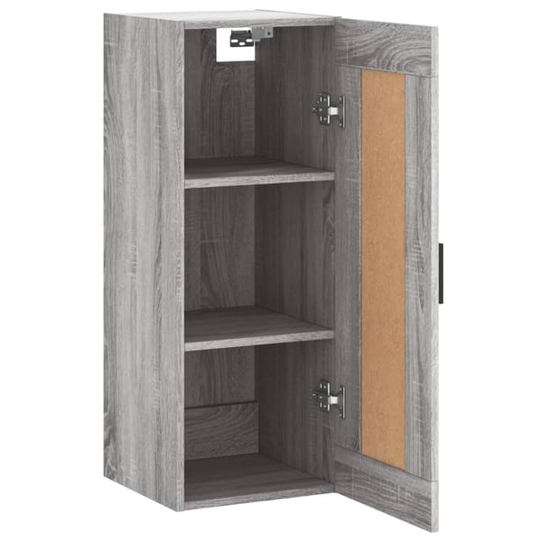 vidaXL Veggmontert skap grå sonoma 34,5x34x90 cm konstruert tre