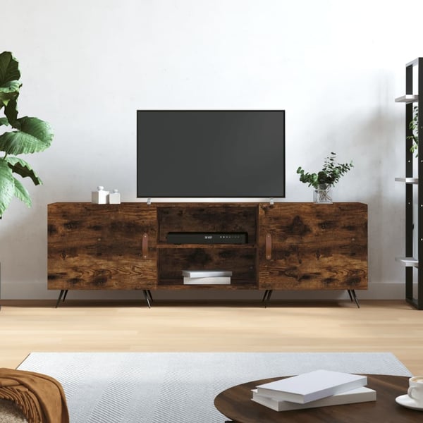 vidaXL tv-bord 150x30x50 cm konstrueret træ røget egetræsfarve