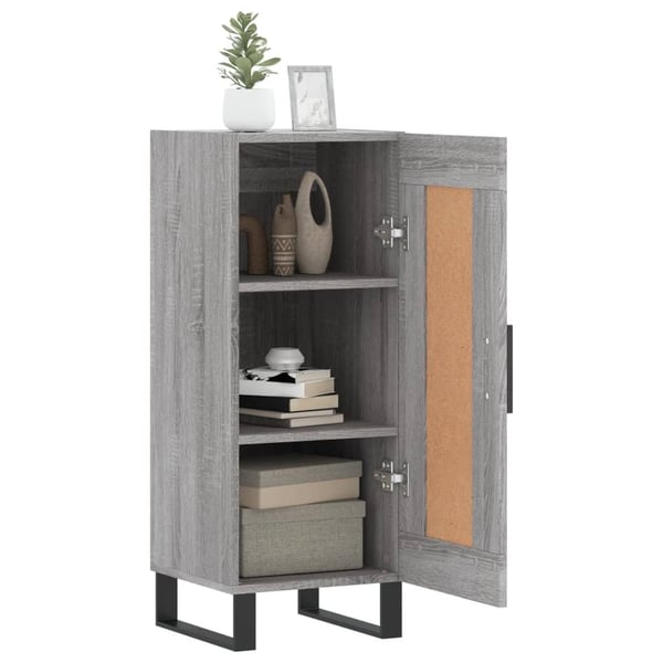 vidaXL Skjenk grå sonoma 34,5x34x90 cm konstruert tre