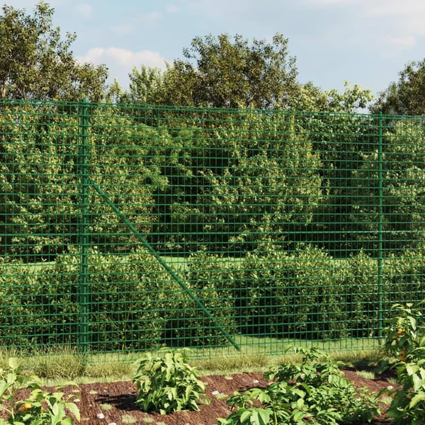 vidaXL trådhegn med flange 2,2x25 m grøn