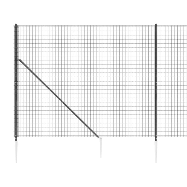 vidaXL Verkkoaita maapiikeillä antrasiitti 2,2x25 m