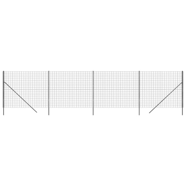 vidaXL trådhegn 2,2x10 m galvaniseret stål antracitgrå