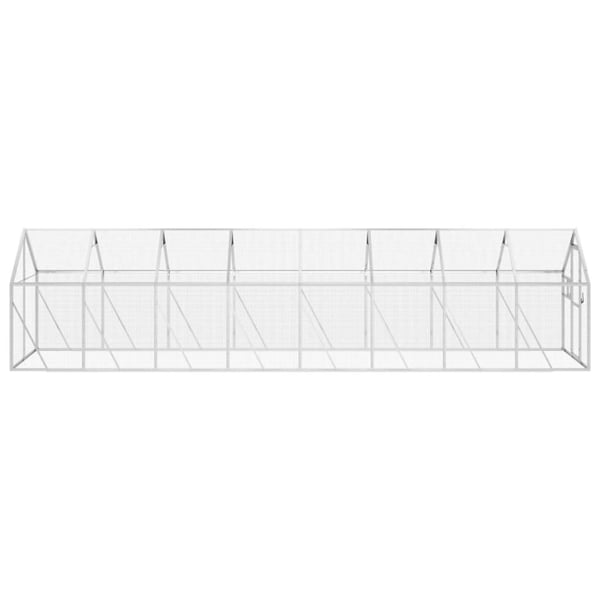 vidaXL Fuglehus sølv 1,79x8x1,85 m aluminium