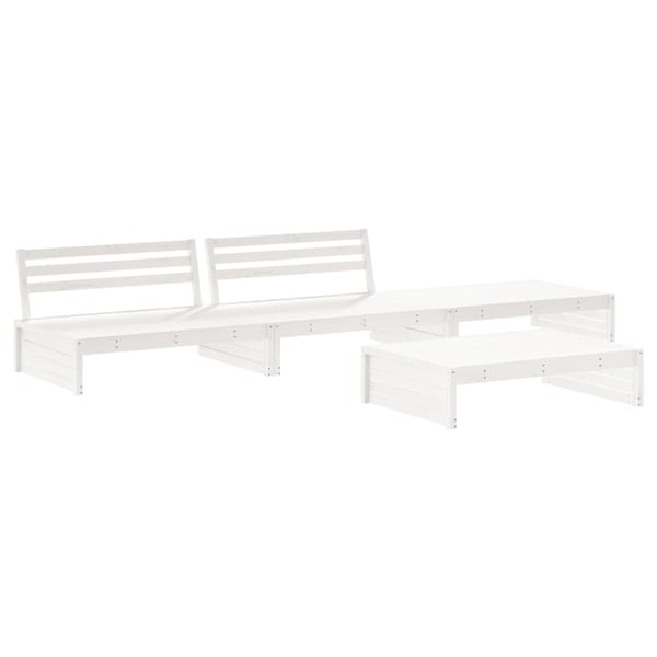 vidaXL loungesæt til haven 4 dele med hynder massivt træ hvid