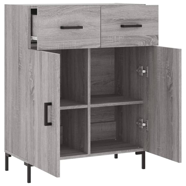 vidaXL Skjenk grå sonoma 69,5x34x90 cm konstruert tre
