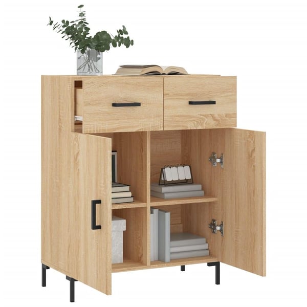 vidaXL Skjenk sonoma eik 69,5x34x90 cm konstruert tre