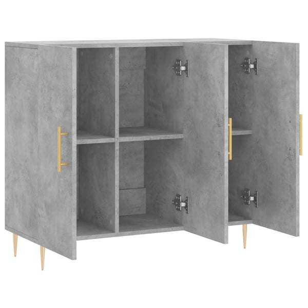vidaXL Skjenk betonggrå 90x34x80 cm konstruert tre