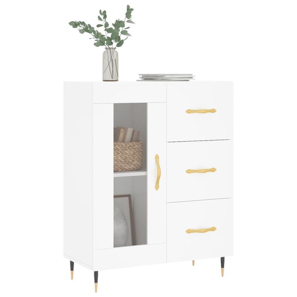 vidaXL Skjenk hvit 69,5x34x90 cm konstruert tre
