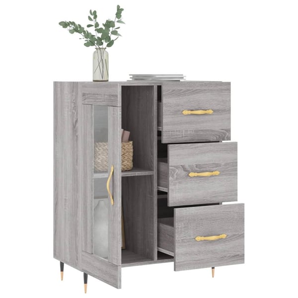 vidaXL Skjenk grå sonoma 69,5x34x90 cm konstruert tre