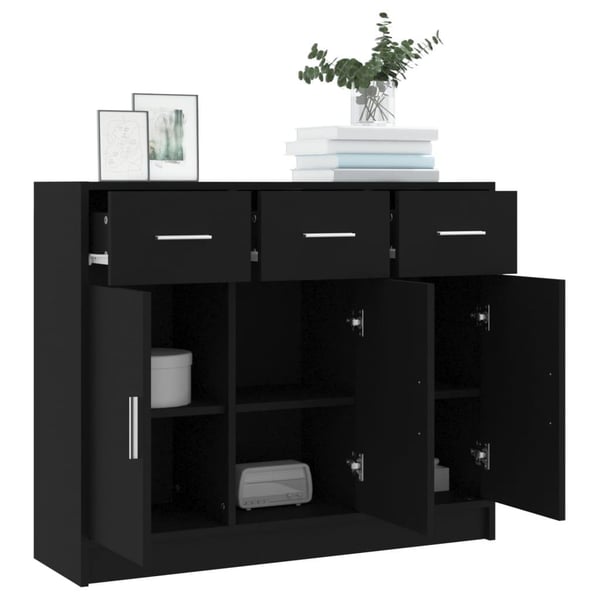 vidaXL Senkki musta 91x28x75 cm tekninen puu