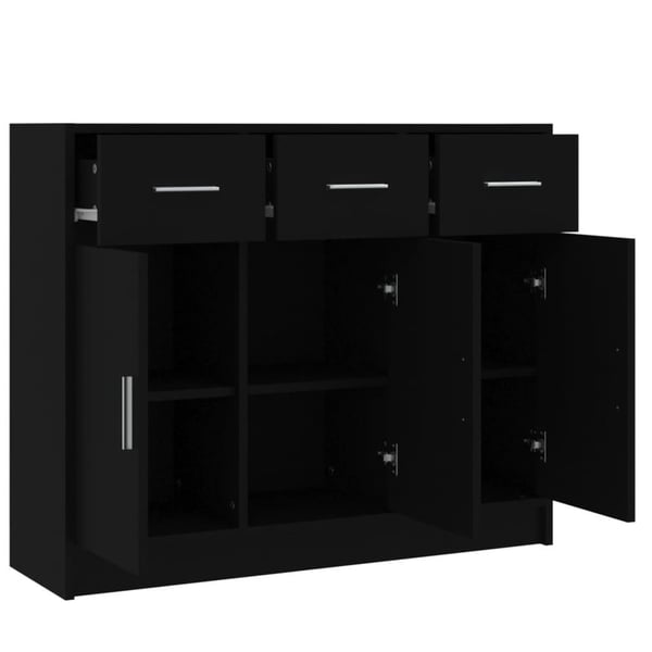 vidaXL Senkki musta 91x28x75 cm tekninen puu
