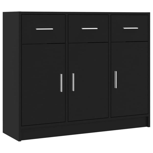 vidaXL Senkki musta 91x28x75 cm tekninen puu