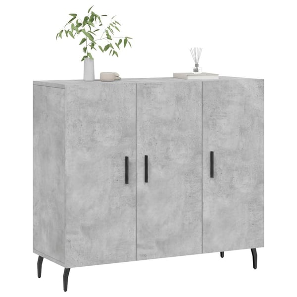 vidaXL Skjenk betonggrå 90x34x80 cm konstruert tre