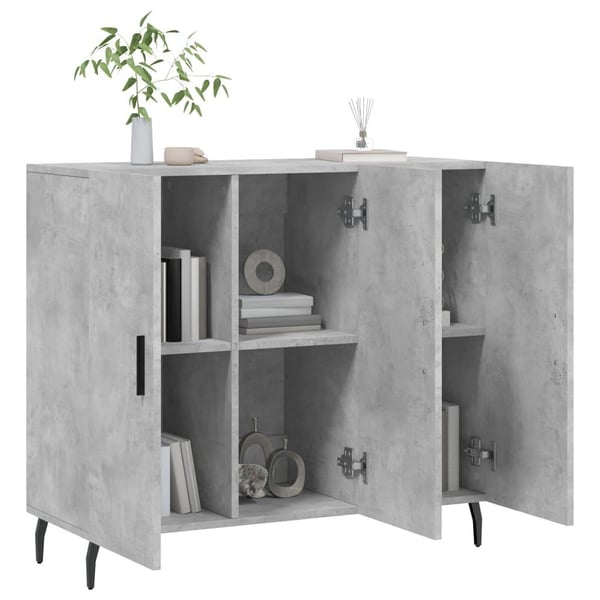 vidaXL Skjenk betonggrå 90x34x80 cm konstruert tre