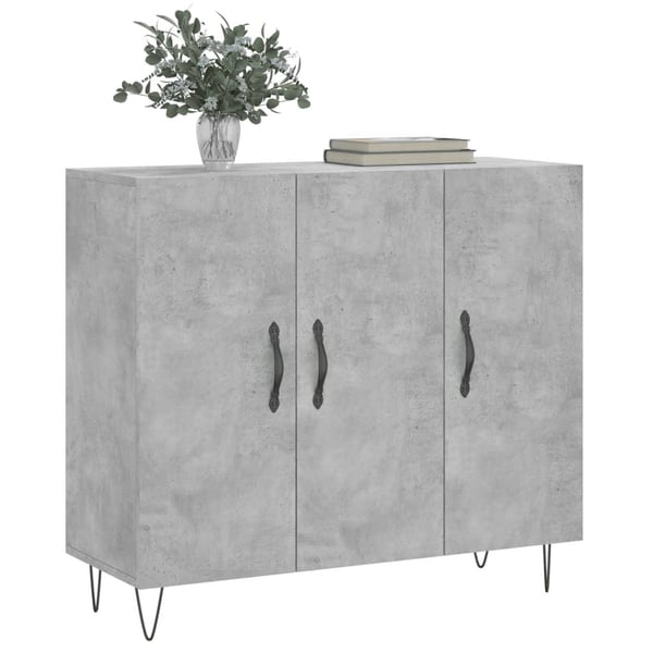 vidaXL Skjenk betonggrå 90x34x80 cm konstruert tre