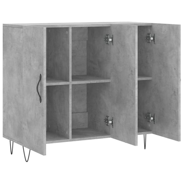 vidaXL Skjenk betonggrå 90x34x80 cm konstruert tre