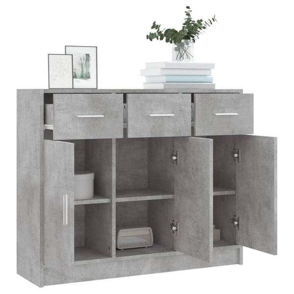 vidaXL Skjenk betonggrå 91x28x75 cm konstruert tre