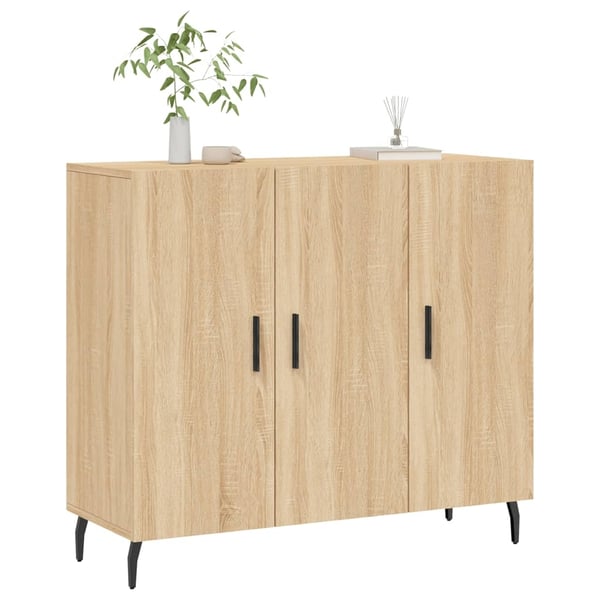 vidaXL Skjenk sonoma eik 90x34x80 cm konstruert tre