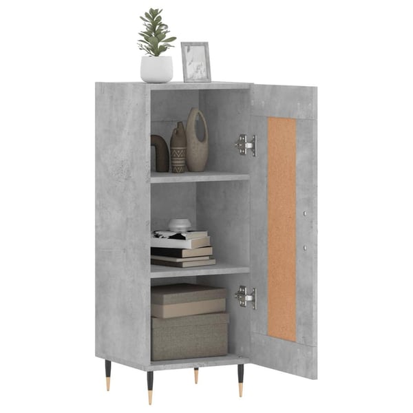 vidaXL Skjenk betonggrå 34,5x34x90 cm konstruert tre