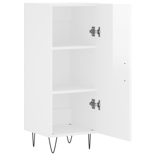 vidaXL skænk 34,5x34x90 cm konstrueret træ hvid højglans