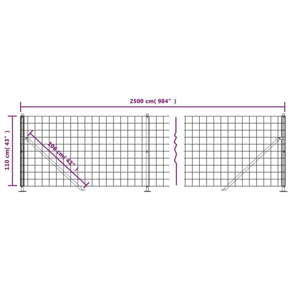 vidaXL Verkkoaita laipalla vihreä 1,1x25 m