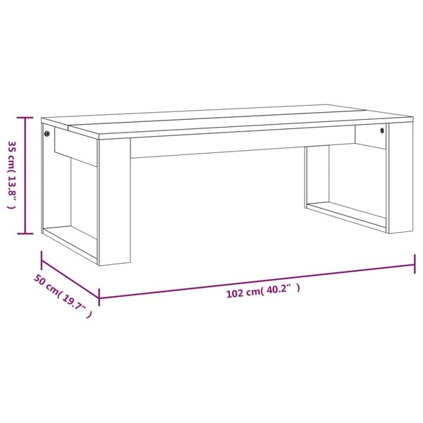 vidaXL Salongbord røkt eik 102x50x35 cm konstruert tre