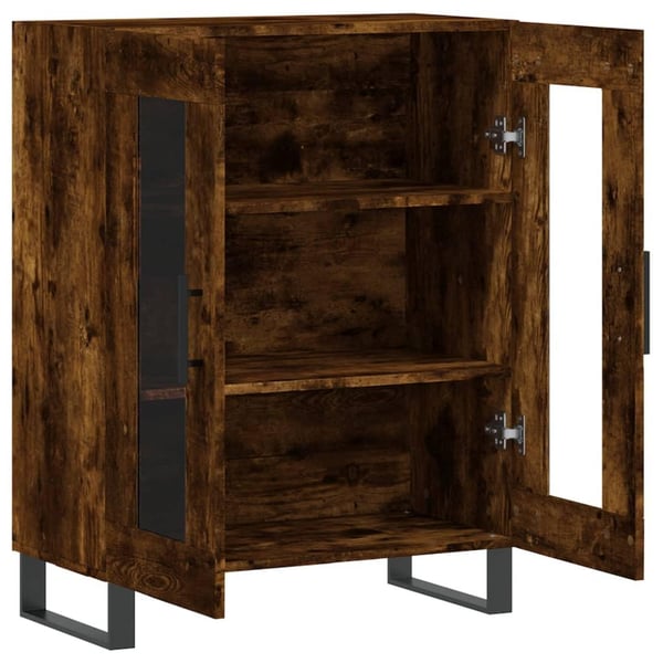 vidaXL Skjenk røkt eik 69,5x34x90 cm konstruert tre