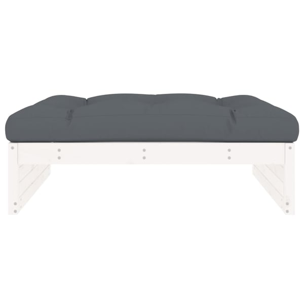vidaXL Hagefotskammel hvit 120x80 cm heltre furu