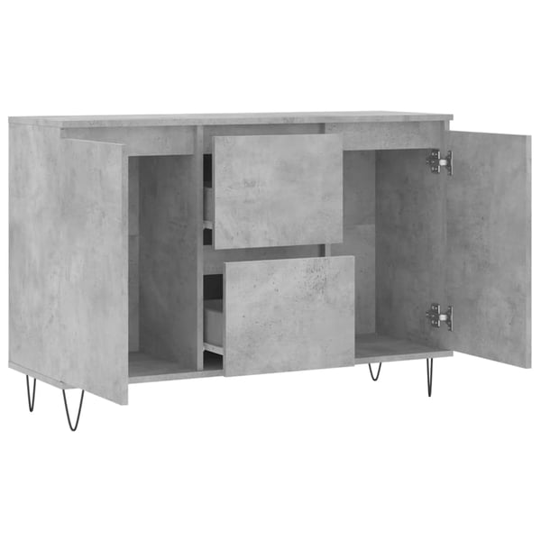 vidaXL Skjenk betonggrå 101,5x35x70 cm konstruert tre