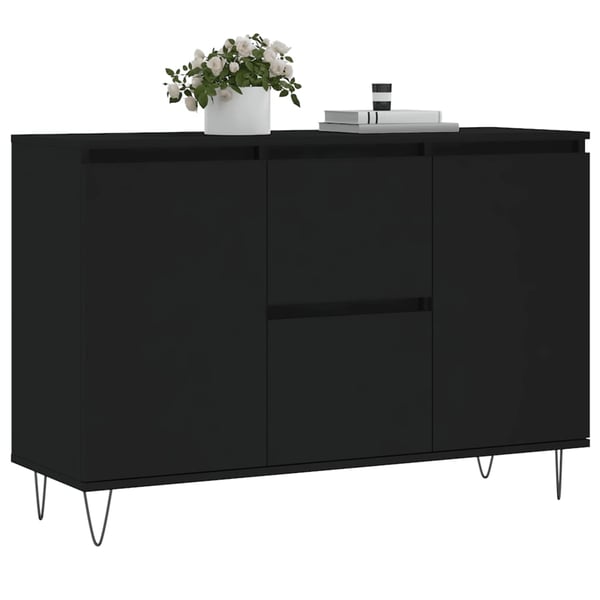 vidaXL skænk 104x35x70 cm konstrueret træ sort