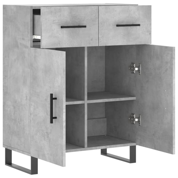 vidaXL Skjenk betonggrå 69,5x34x90 cm konstruert tre