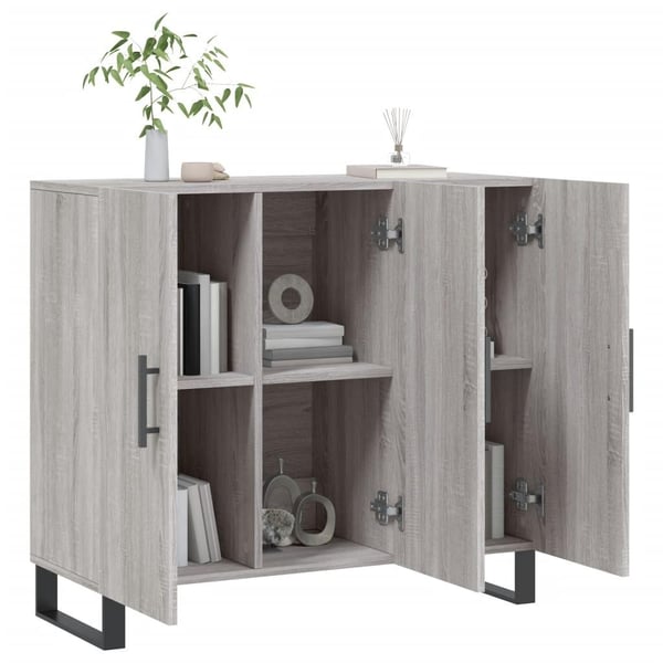vidaXL Skjenk grå sonoma 90x34x80 cm konstruert tre