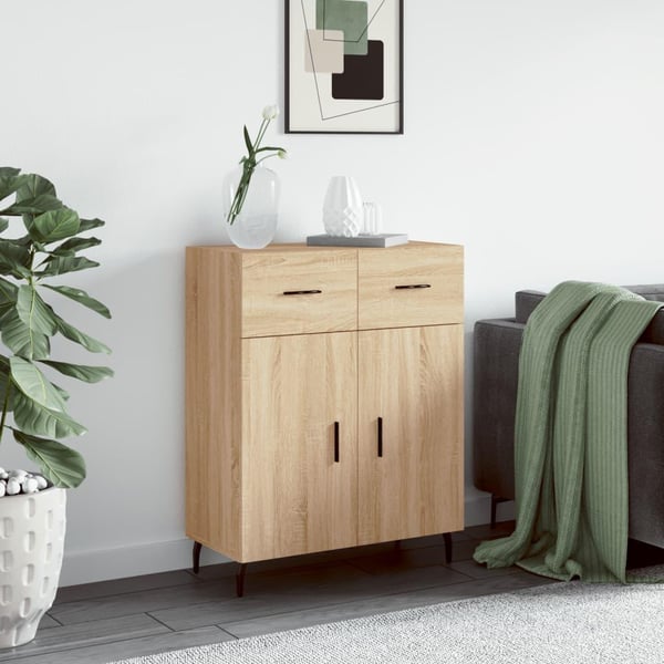 vidaXL skænk 69,5x34x90 cm konstrueret træ sonoma-eg