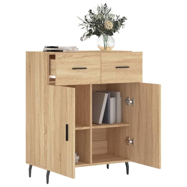 vidaXL skænk 69,5x34x90 cm konstrueret træ sonoma-eg