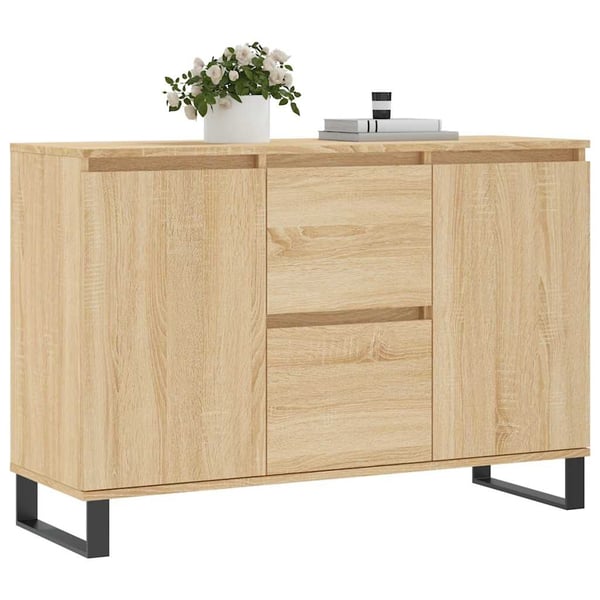 vidaXL Skjenk sonoma eik 101,5x35x70 cm konstruert tre