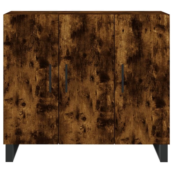 vidaXL Skjenk røkt eik 90x34x80 cm konstruert tre