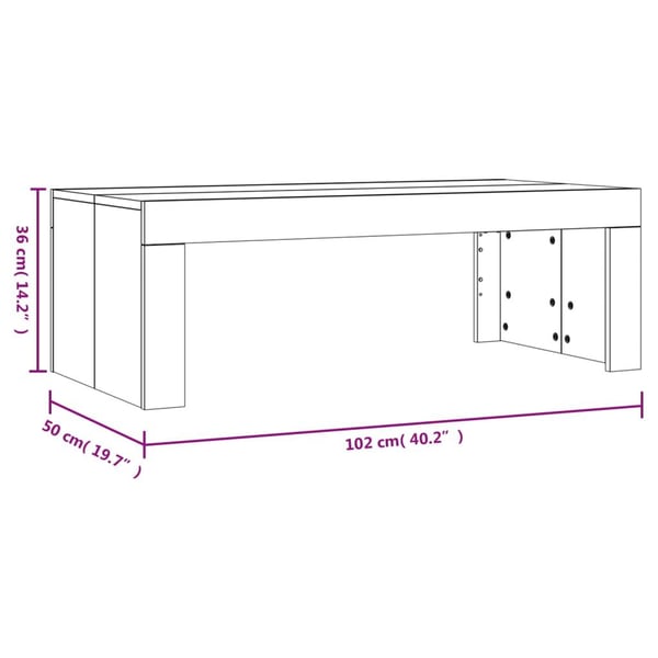 vidaXL sofabord 102x50x36 cm konstrueret træ sort