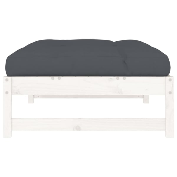 vidaXL Hagefotskammel hvit 120x80 cm heltre furu