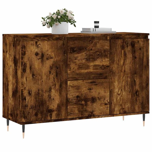 vidaXL Skjenk røkt eik 101,5x35x70 cm konstruert tre