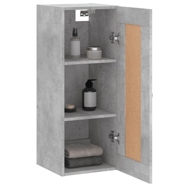vidaXL Veggskap betonggrå 34,5x34x90 cm konstruert tre
