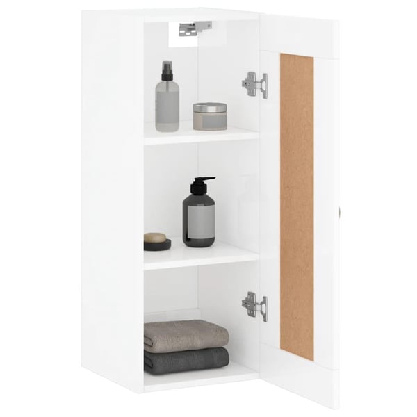 vidaXL Veggmontert skap høyskap hvit 34,5x34x90 cm konstruert tre