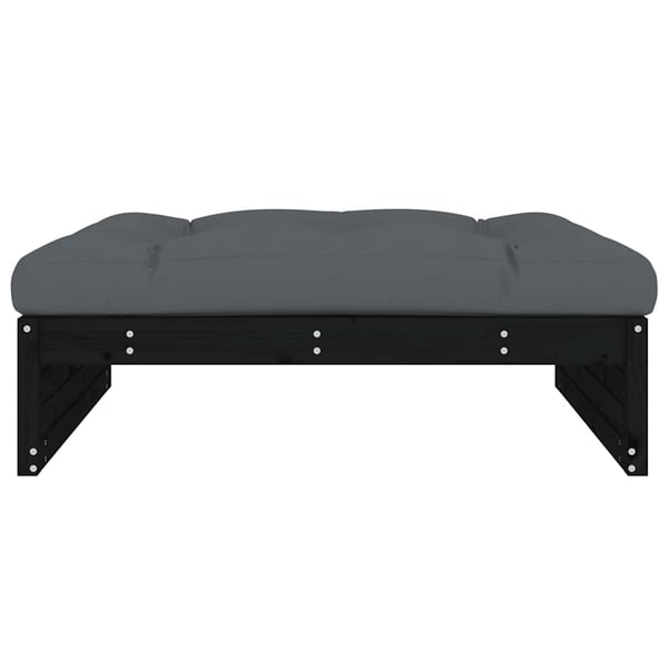 vidaXL Hagefotskammel svart 120x80 cm heltre furu