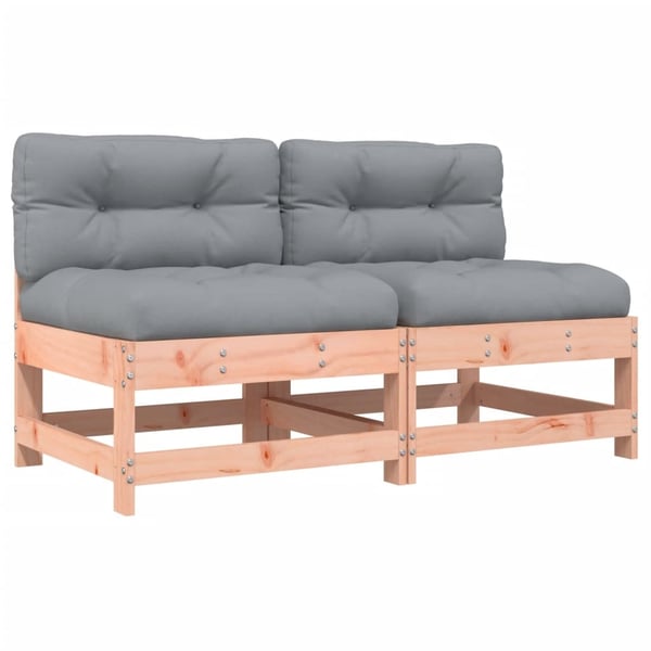 vidaXL midtermoduler til havesofa 2 stk. med hynder massivt fyrretræ
